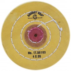 Grobet USA Yellow Buff - Stitched - 4" x 20 ply (8mm) - Single - NON-STOCKED CLEARANCE